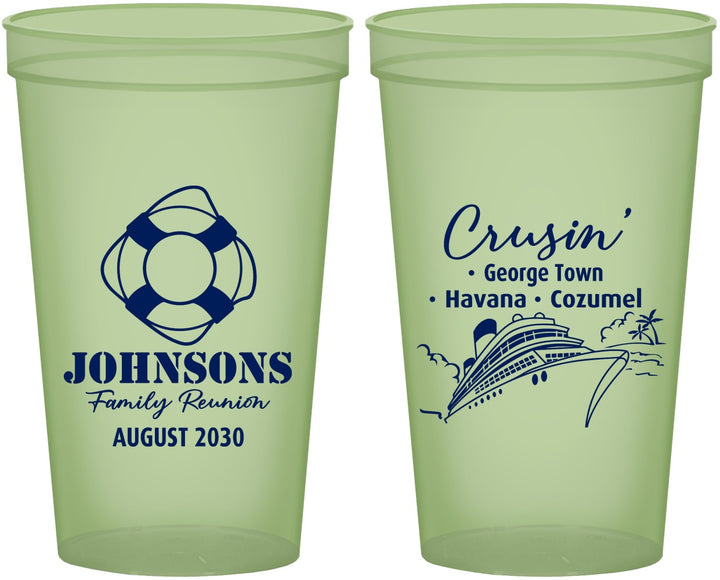 Custom Family Reunion 22 oz Glow In The Dark Cups - Cruise Crusin | 160025