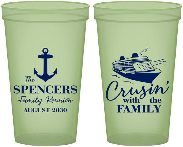 Custom Family Reunion 22 oz Glow In The Dark Cups - Cruise Crusin | 160026