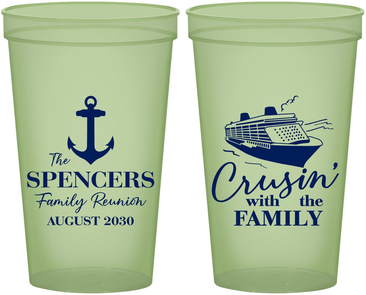 Custom Family Reunion 22 oz Glow In The Dark Cups - Cruise Crusin | 160026