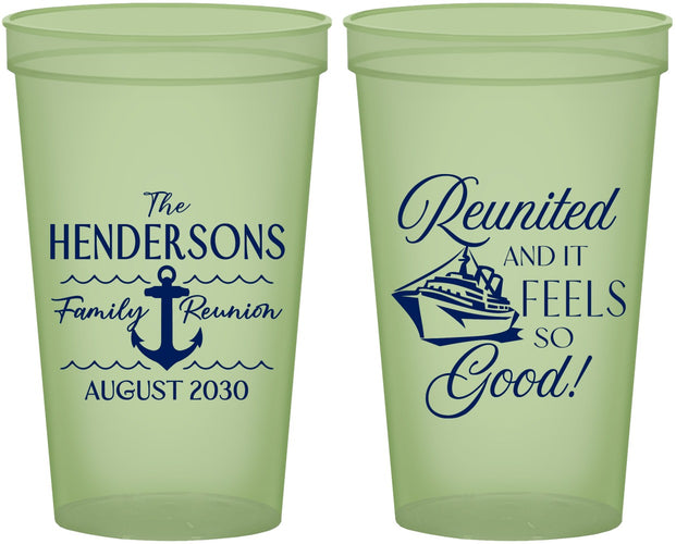 Custom Family Reunion 22 oz Glow In The Dark Cups - Cruise Anchor | 160027