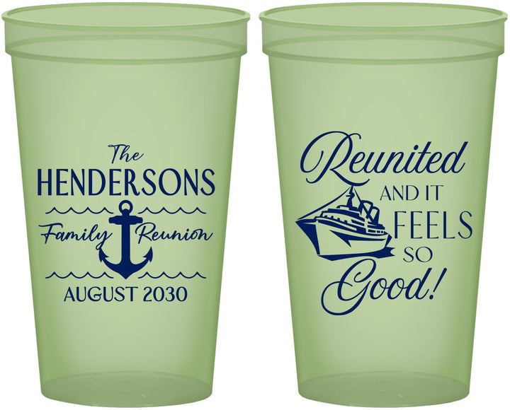 Custom Family Reunion 22 oz Glow In The Dark Cups - Cruise Anchor | 160027