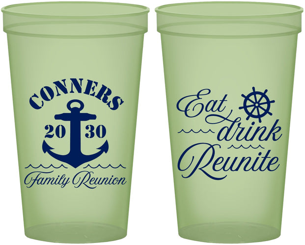 Custom Family Reunion 22 oz Glow In The Dark Cups - Cruise Anchor | 160028