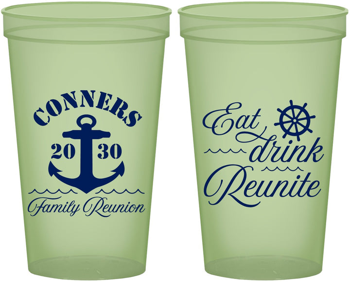 Custom Family Reunion 22 oz Glow In The Dark Cups - Cruise Anchor | 160028