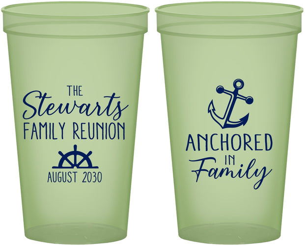 Custom Family Reunion 22 oz Glow In The Dark Cups - Cruise Anchor | 160029