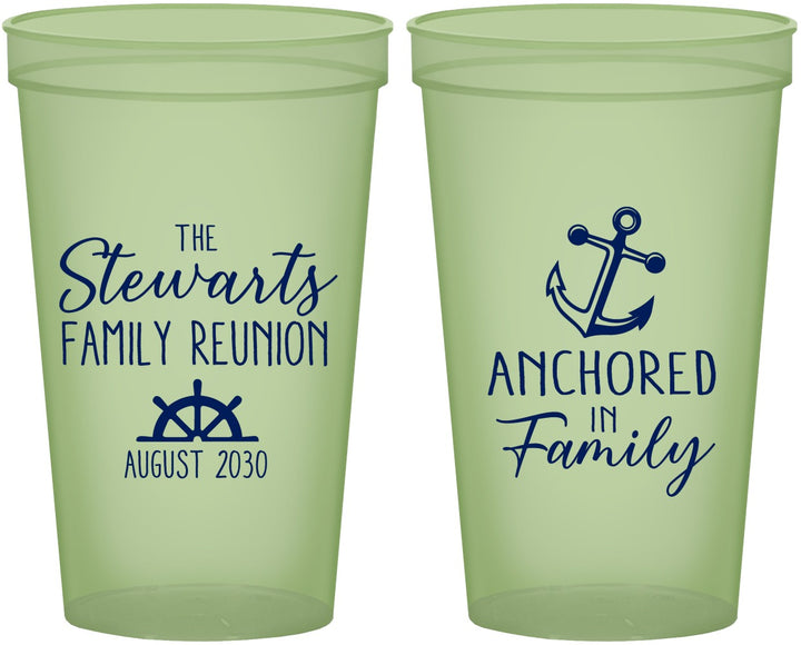Custom Family Reunion 22 oz Glow In The Dark Cups - Cruise Anchor | 160029