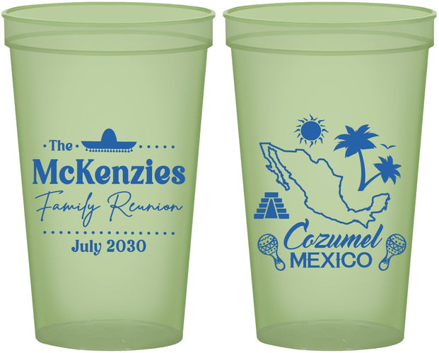 Custom Family Reunion 22 oz Glow In The Dark Cups - Mexico | 160033