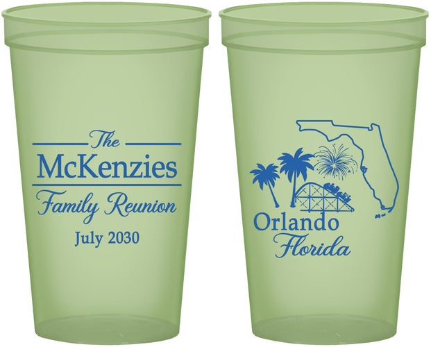 Custom Family Reunion 22 oz Glow In The Dark Cups - Orlando Florida | 160035