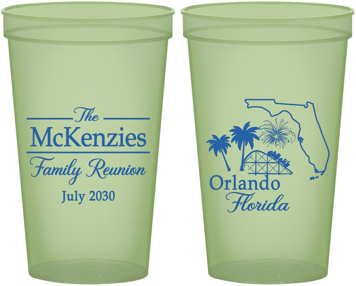 Custom Family Reunion 22 oz Glow In The Dark Cups - Orlando Florida | 160035