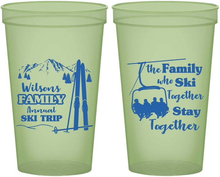 Custom Family Reunion 22 oz Glow In The Dark Cups - Ski Trip | 160040