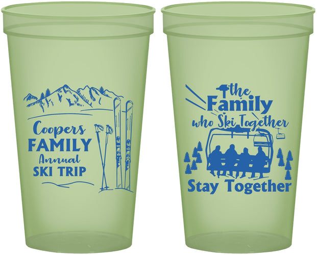 Custom Family Reunion 22 oz Glow In The Dark Cups - Ski Trip | 160041