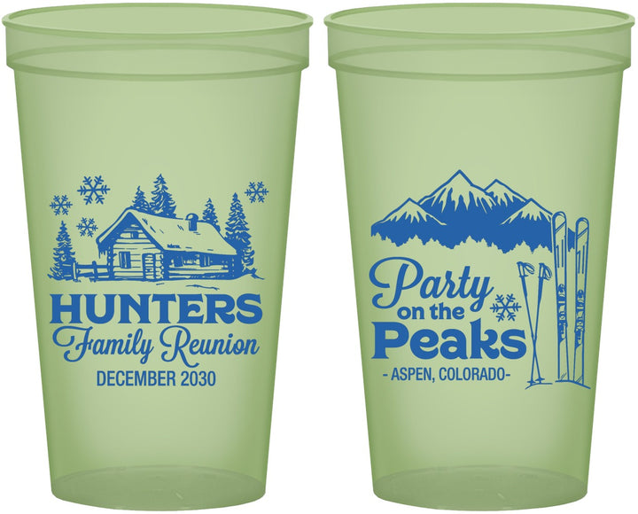 Custom Family Reunion 22 oz Glow In The Dark Cups - Ski Trip | 160042
