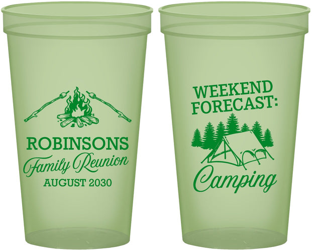 Custom Family Reunion 22 oz Glow In The Dark Cups - Camping | 160044