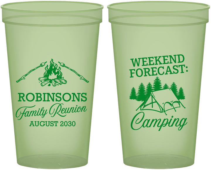 Custom Family Reunion 22 oz Glow In The Dark Cups - Camping | 160044