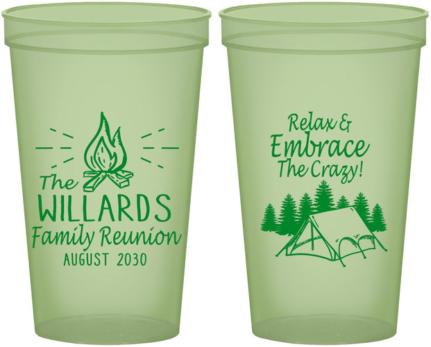 Custom Family Reunion 22 oz Glow In The Dark Cups - Camping | 160045