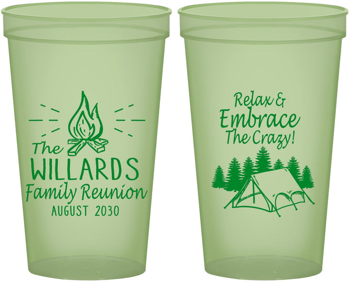 Custom Family Reunion 22 oz Glow In The Dark Cups - Camping | 160045