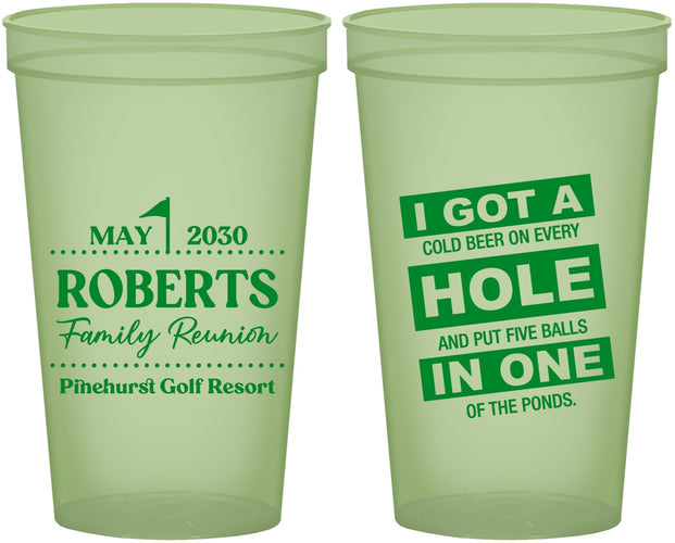 Custom Family Reunion 22 oz Glow In The Dark Cups - Golf | 160049