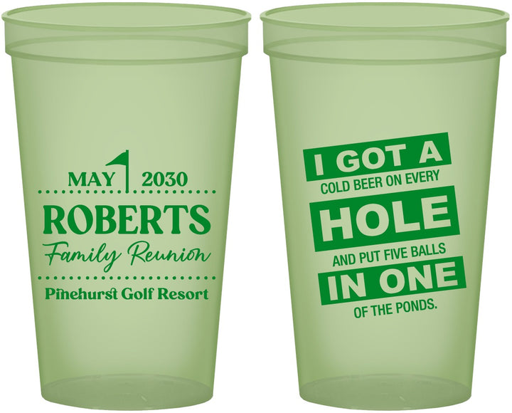 Custom Family Reunion 22 oz Glow In The Dark Cups - Golf | 160049