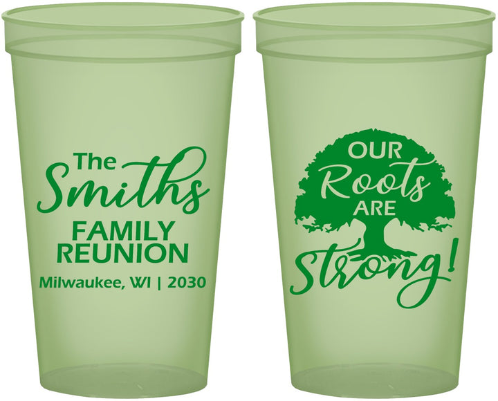 Custom Family Reunion 22 oz Glow In The Dark Cups - Our Roots Are Strong | 160051