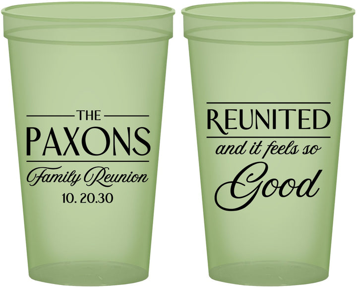 Custom Family Reunion 22 oz Glow In The Dark Cups - Reunited Feels So Good | 160052