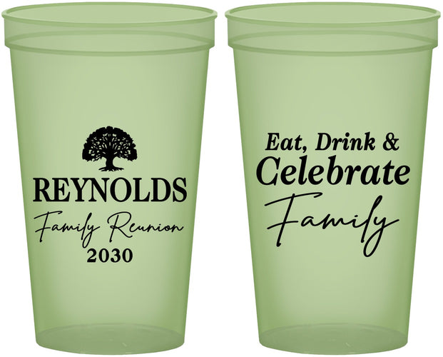 Custom Family Reunion 22 oz Glow In The Dark Cups - Eat Drink Celebrate | 160053
