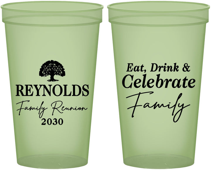 Custom Family Reunion 22 oz Glow In The Dark Cups - Eat Drink Celebrate | 160053
