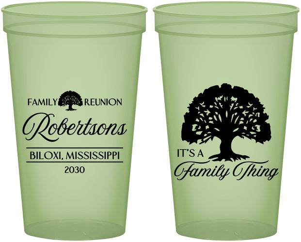 Custom Family Reunion 22 oz Glow In The Dark Cups - Tree Family Thing | 160054