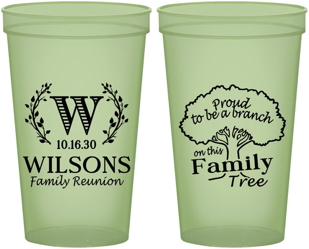 Custom Family Reunion 22 oz Glow In The Dark Cups - Monogram Tree | 160056