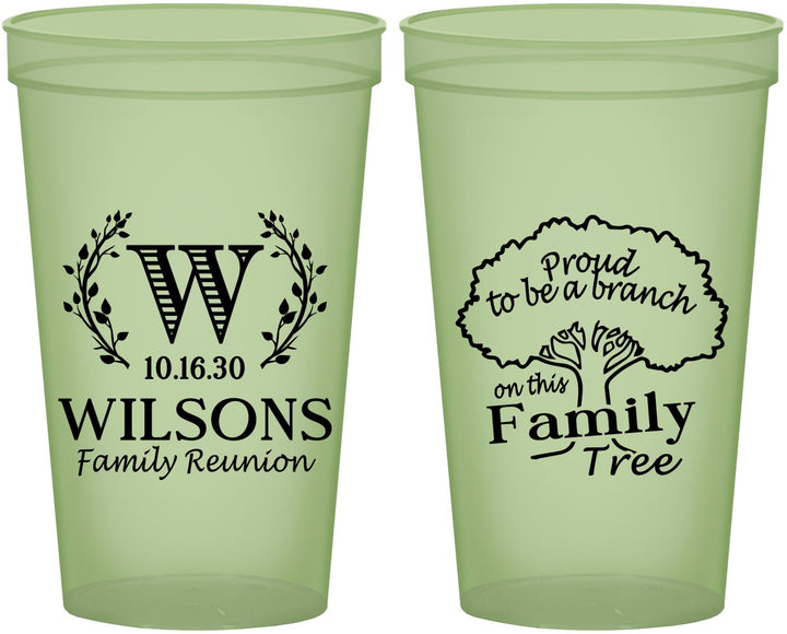 Custom Family Reunion 22 oz Glow In The Dark Cups - Monogram Tree | 160056