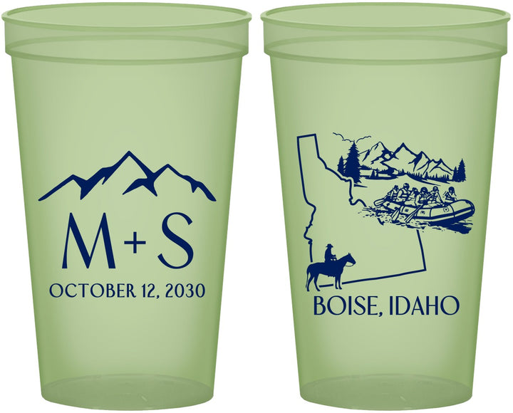 Custom Wedding 22 oz Glow In The Dark Cups - Idaho | 161