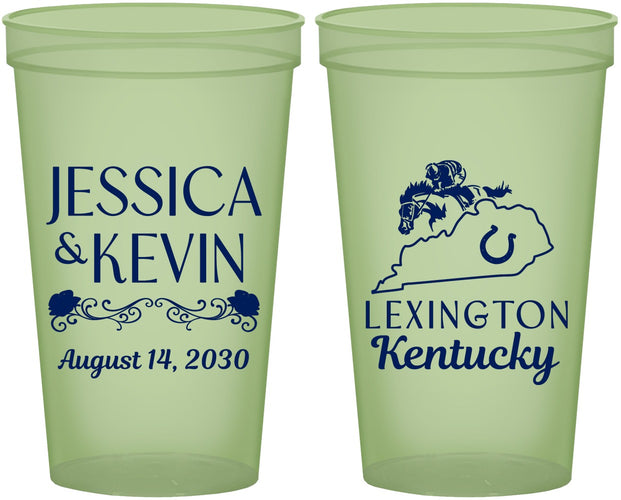 Custom Wedding 22 oz Glow In The Dark Cups - Kentucky | 166