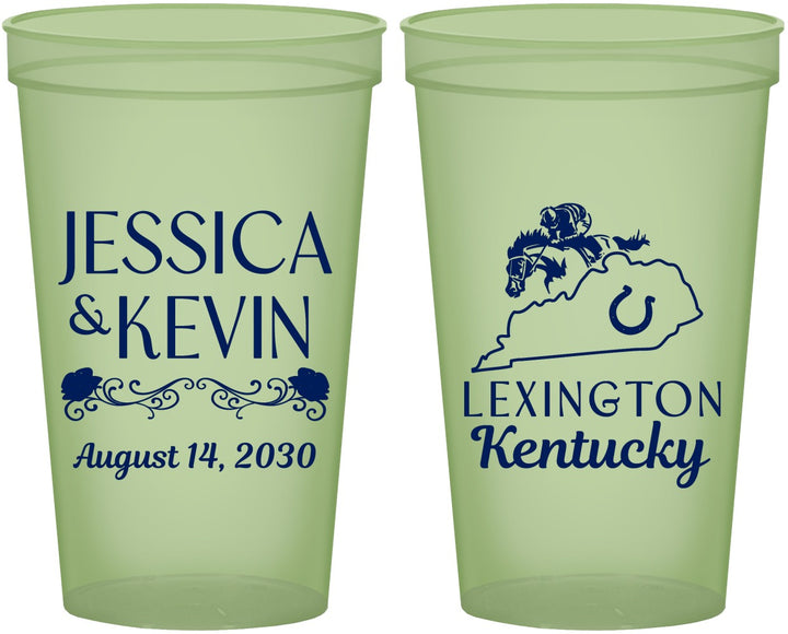 Custom Wedding 22 oz Glow In The Dark Cups - Kentucky | 166