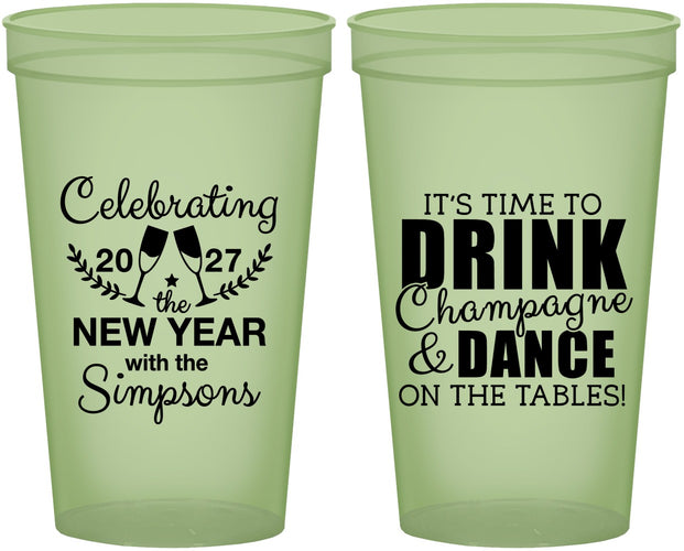 Custom New Years 22 oz Glow In The Dark Cups - 2027 Drink Dance | 170002