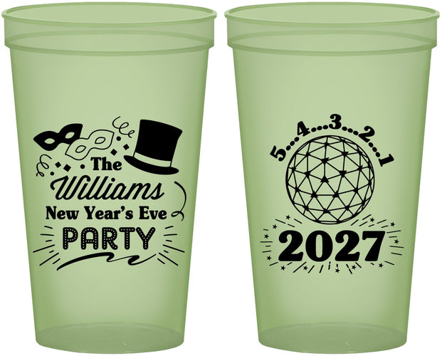 Custom New Years 22 oz Glow In The Dark Cups - 2027 Ball | 170005