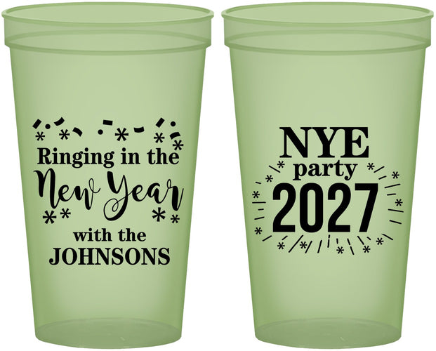Custom New Years 22 oz Glow In The Dark Cups - 2027 Ringing In | 170013