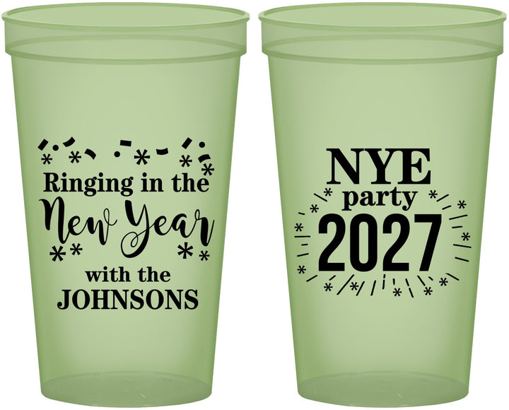 Custom New Years 22 oz Glow In The Dark Cups - 2027 Ringing In | 170013