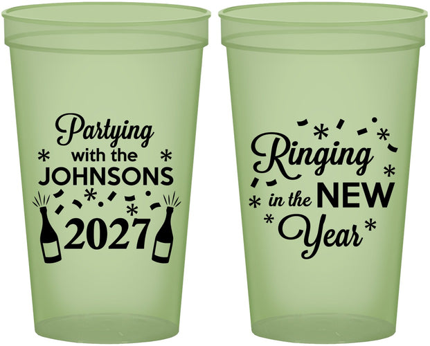Custom New Years 22 oz Glow In The Dark Cups - 2027 Ringing In | 170014