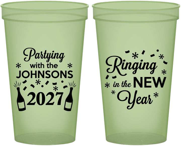 Custom New Years 22 oz Glow In The Dark Cups - 2027 Ringing In | 170014