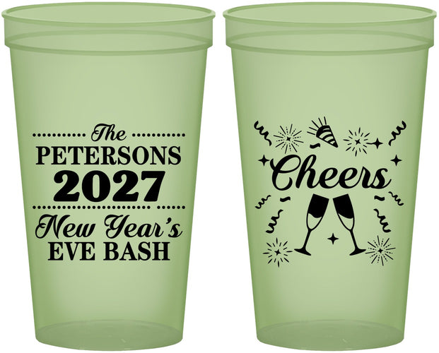 Custom New Years 22 oz Glow In The Dark Cups - 2027 Cheers | 170017