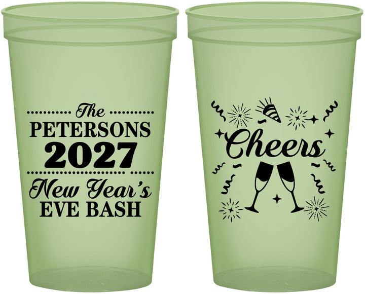 Custom New Years 22 oz Glow In The Dark Cups - 2027 Cheers | 170017