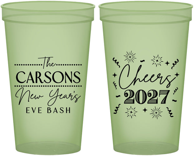 Custom New Years 22 oz Glow In The Dark Cups - 2027 Cheers | 170018