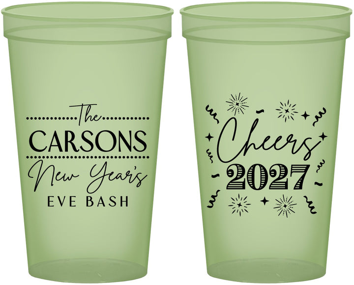 Custom New Years 22 oz Glow In The Dark Cups - 2027 Cheers | 170018