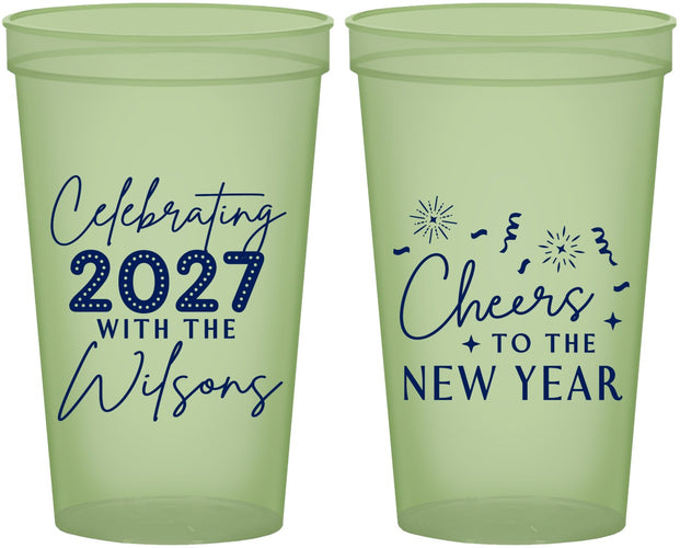 Custom New Years 22 oz Glow In The Dark Cups - 2027 Cheers | 170019