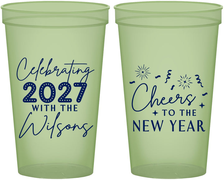 Custom New Years 22 oz Glow In The Dark Cups - 2027 Cheers | 170019