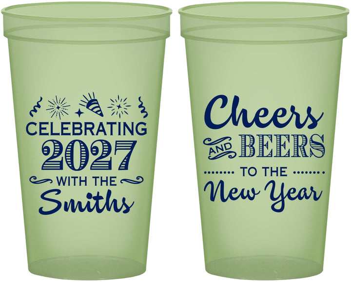 Custom New Years 22 oz Glow In The Dark Cups - 2027 Cheers | 170023