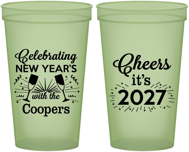 Custom New Years 22 oz Glow In The Dark Cups - 2027 Cheers | 170024