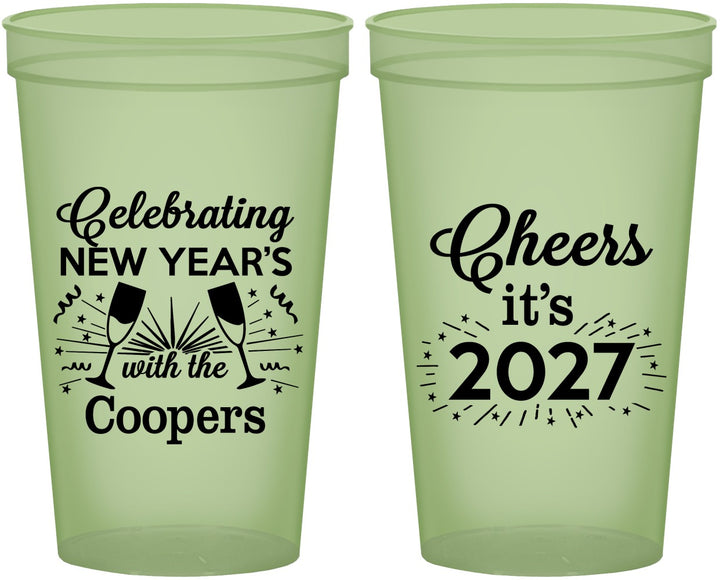 Custom New Years 22 oz Glow In The Dark Cups - 2027 Cheers | 170024