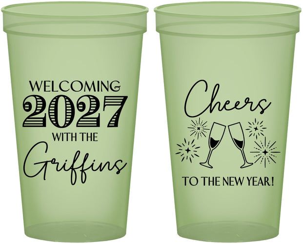 Custom New Years 22 oz Glow In The Dark Cups - 2027 Cheers | 170029