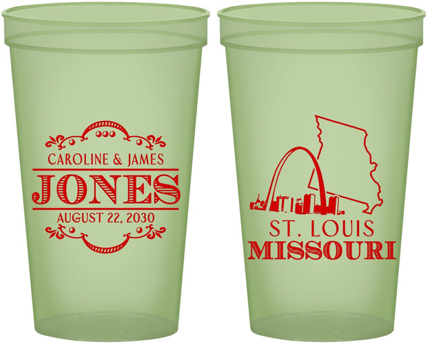 Custom Wedding 22 oz Glow In The Dark Cups - Missouri | 174