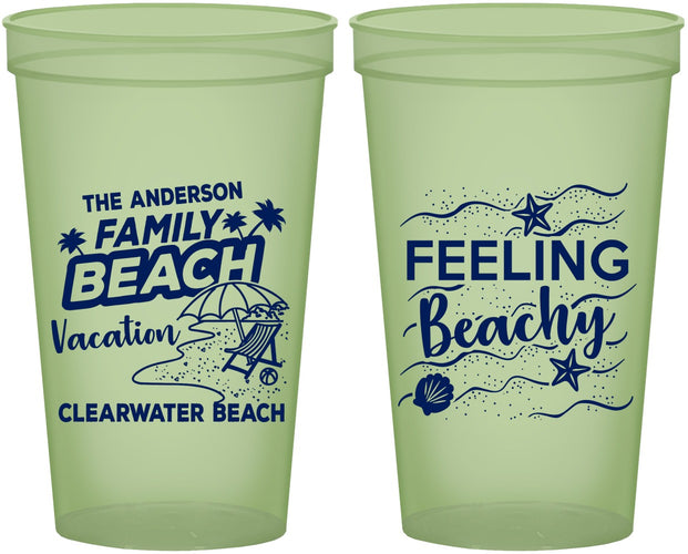 Custom Family Vacation 22 oz Glow In The Dark Cups - Feeling Beachy | 180002