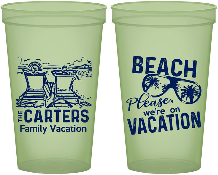 Custom Family Vacation 22 oz Glow In The Dark Cups - Relax We Are On Vacation | 180006